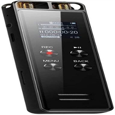SMSOM Mini Digital Voice Activated Recorder,HD Sound Portable Audio Recorder with Playback,Multi-Function Recorder for Lectures Meetings Interviews Class,Black (Size : 16GB)