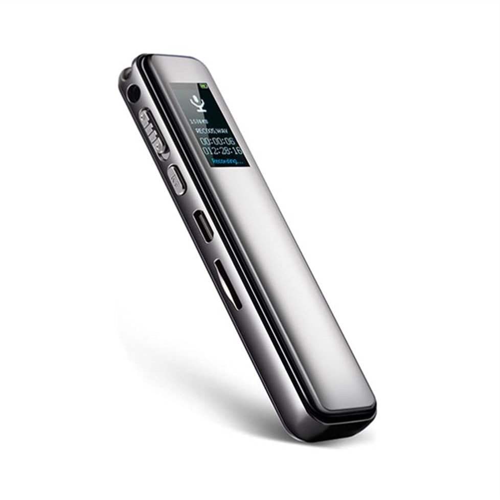 SMSOM Digital Voice Recorder for Lectures Meetings -Portable Recording Devices with Playback,USB Rechargeable,Silver (Size : 4GB)