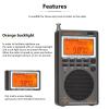 HRD-747 SSB Shortwave Radio FM MW SW CB AIR VHF UHF UBD WX Wide Frequence Receiver with NOAA Alert and Sleep Timer, HanRongDa FM Stereo Rechargeable Digital Radios with Clock and 9.7ft Wire Antenna view 2
