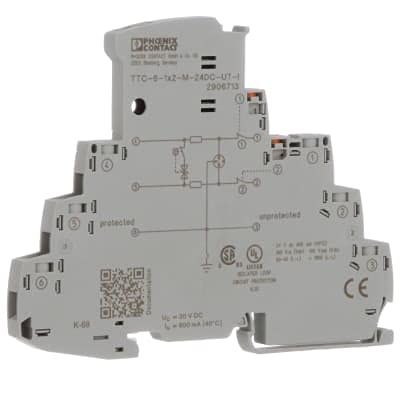 2906713, Surge Protector, DIN Rail, 24VDC, TTC-6-1X2-M-24DC-UT-I