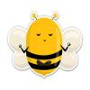 Bee Meditating Yoga - 5" Vinyl Sticker - for Car Laptop I-Pad - Waterproof Decal view 1
