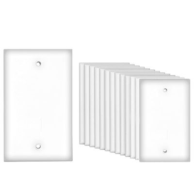 Ethernet Wall Plate - No Port 10 Pack UL Listed Blank Wall Plate Cover, Low Profile Outlet Covers for Hiding Wires, Unused Outlets and Switches, Easy Install Wall Plates with Screws-White