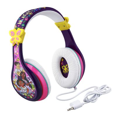 eKids Disney Encanto Wired Headphones for Kids, School, Home or Travel - Tangle Free Toddler Headphones with Volume Control, 3.5mm Jack, Includes Headphone Splitter