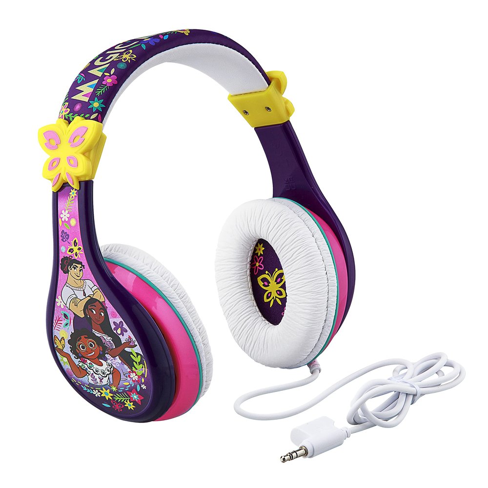 eKids Disney Encanto Wired Headphones for Kids, School, Home or Travel - Tangle Free Toddler Headphones with Volume Control, 3.5mm Jack, Includes Headphone Splitter