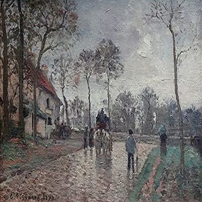 Stagecoach in Louveciennes : Camille Pissarro : Archival Quality Art Print