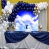CORFOTO Fabric 10x6.5ft Heaven Backdrop Photography Holy Jesus Gospel Clouds Stairs Celestial Heaven Sent Baby Shower Birthday Party Banner Church Prayer Easter Religion Funeral Photo Background view 3