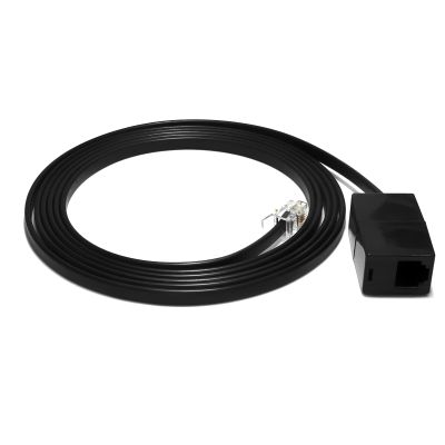 6 Feet Phone Extension Cord for Landline Telephones  High End Quality RJ11 Phone Cable  Pure Copper  50 Micron Gold Contacts  Strong Thick Outer Jacket (Black, 6 FT)