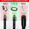 6 Feet Phone Extension Cord for Landline Telephones  High End Quality RJ11 Phone Cable  Pure Copper  50 Micron Gold Contacts  Strong Thick Outer Jacket (Black, 6 FT) view 4