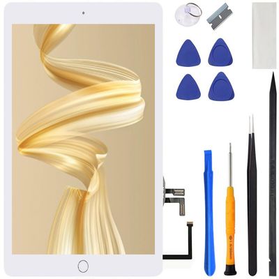 for iPad 5 5th Gen Screen Replacement A1822 A1823 2017 Digitizer 9.7 Inch, for iPad 5th Generation Touch Glass with Home Button, Repair Tool Kit (White)