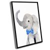Small Bathroom Wall Decor,Baby Bathroom Decoration,Blue Bow Tie Baby Elephant,Animal Paintings,Baby Shower,Nursery Wall Decor,Kids Art Print,Baby Shower Decor,Nursery Prints,12x16 Inch Framed Wall Art view 1