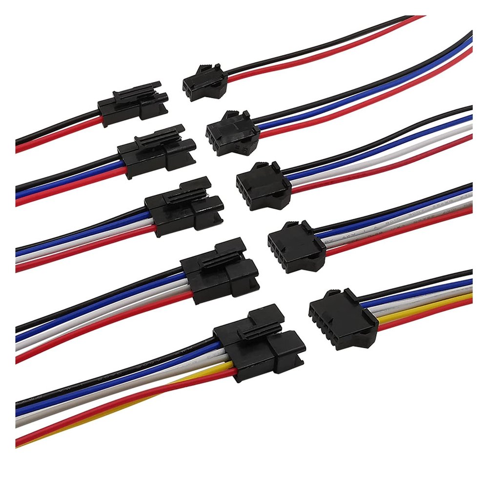 JIANGXIAO Xiaojiang Store 5Pairs JST SM 2P 3P 4P 5Pin 6 Pin Male to Female Jack Socket Wire Cable Pigtail Connector Length 10cm 15cm 20cm (Color : 15cm, Pins : 2Pin)