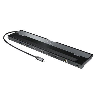 j5create USB-C Dual HDMI Docking Station (10-in-1), 4K + 1080p Dual HDMI Display, 5Gbps USB-A x3, SD Card Reader, PD 100W, RJ45 Ethernet, Combo Audio Jack, for MacBook and Windows Laptop (JCD542)