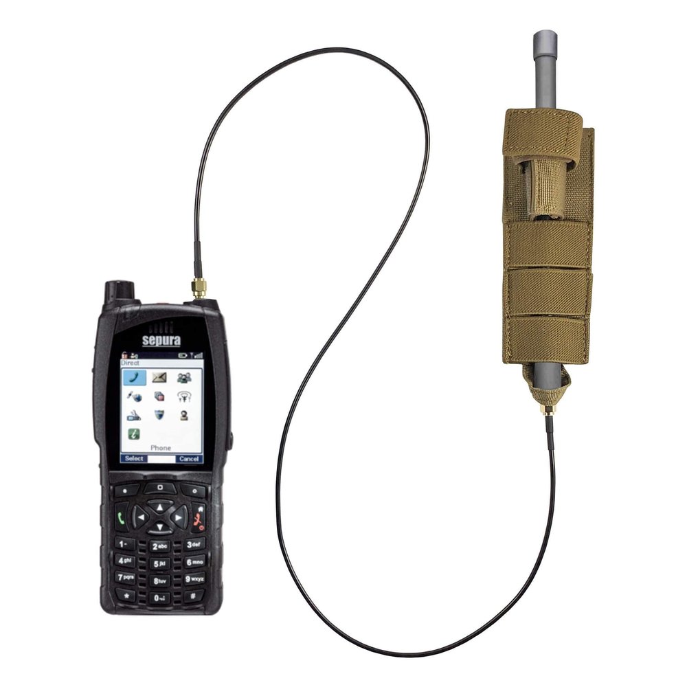 Tactical Antenna Relocation Kit (Black) - Compatible with Sepura Tetra SC20, STP, & STP8X Series Radios