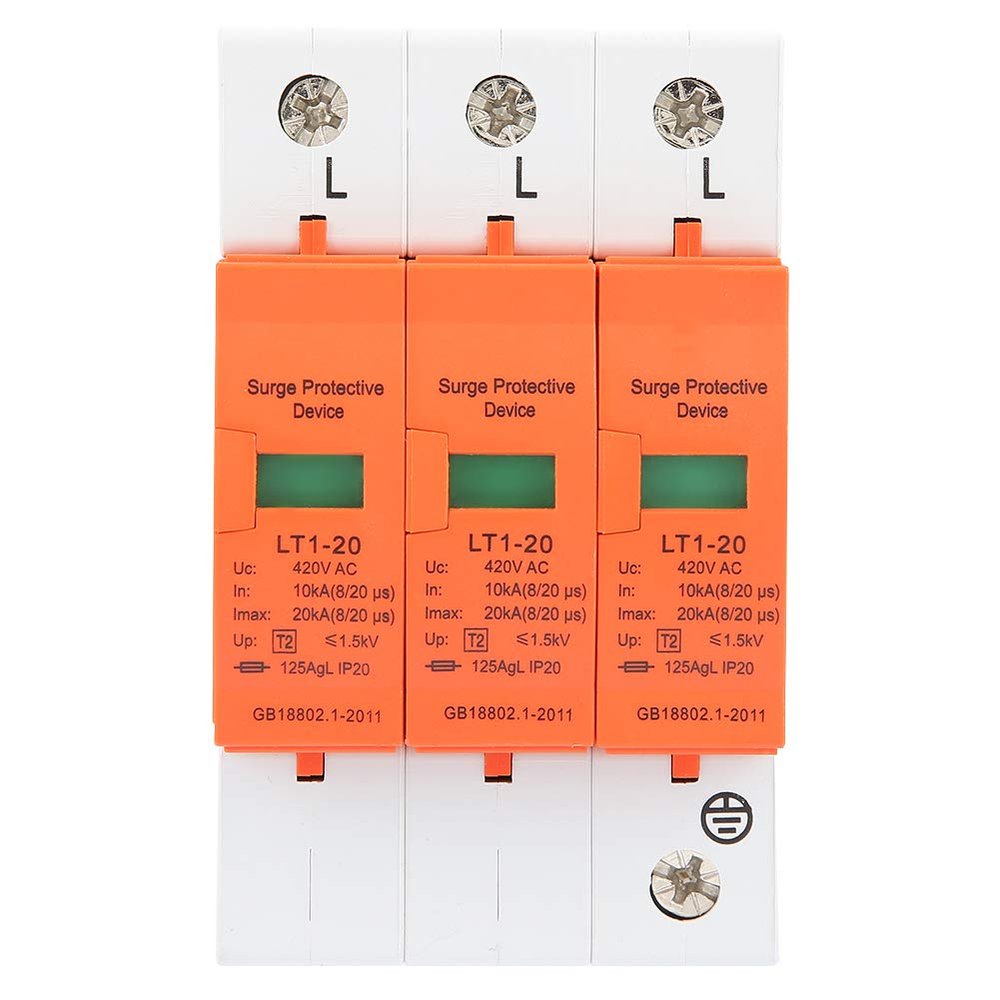 Surge Protectors 3P 420VAC House Surge Protector, Protective Arrester Quick Response Device Low Unloading Voltage Safer