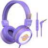 New bee Kids Headphones for School with Microphone KH20 HD Stereo Safe Volume Limited 85dB/94dB Foldable Lightweight On-Ear Headphone for PC/Mac/Android/Kindle/Tablet/Pad (Purple) view 1