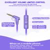 New bee Kids Headphones for School with Microphone KH20 HD Stereo Safe Volume Limited 85dB/94dB Foldable Lightweight On-Ear Headphone for PC/Mac/Android/Kindle/Tablet/Pad (Purple) view 3