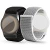 Air tag Wristband (2 Pack), Nylon Air tag Bracelet Compatible with Apple Airtag, AirTags Holder with Lightweight Elastic Strap Watch Band, Item Finder Holder (Black & Seashell) view 1
