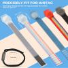 Air tag Wristband (2 Pack), Nylon Air tag Bracelet Compatible with Apple Airtag, AirTags Holder with Lightweight Elastic Strap Watch Band, Item Finder Holder (Black & Seashell) view 2