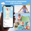 Air tag Wristband (2 Pack), Nylon Air tag Bracelet Compatible with Apple Airtag, AirTags Holder with Lightweight Elastic Strap Watch Band, Item Finder Holder (Black & Seashell) view 4