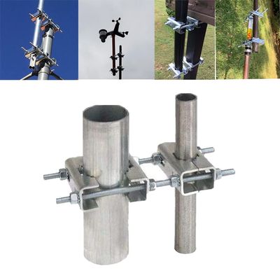 Star Dream Mast Connector,Double Antenna Mast Clamp Jaw Block with Bolts Anti-Rust Finished for TV Ham Antenna Weather Station Double Pipe-Mounting