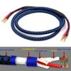 13AWG Premium Heavy Duty Braided Speaker Cable,Speaker Wire with Gold Plated Banana Plug Tips, Oxygen-Free Copper (OFC) (2M(6.6FT)) view 2