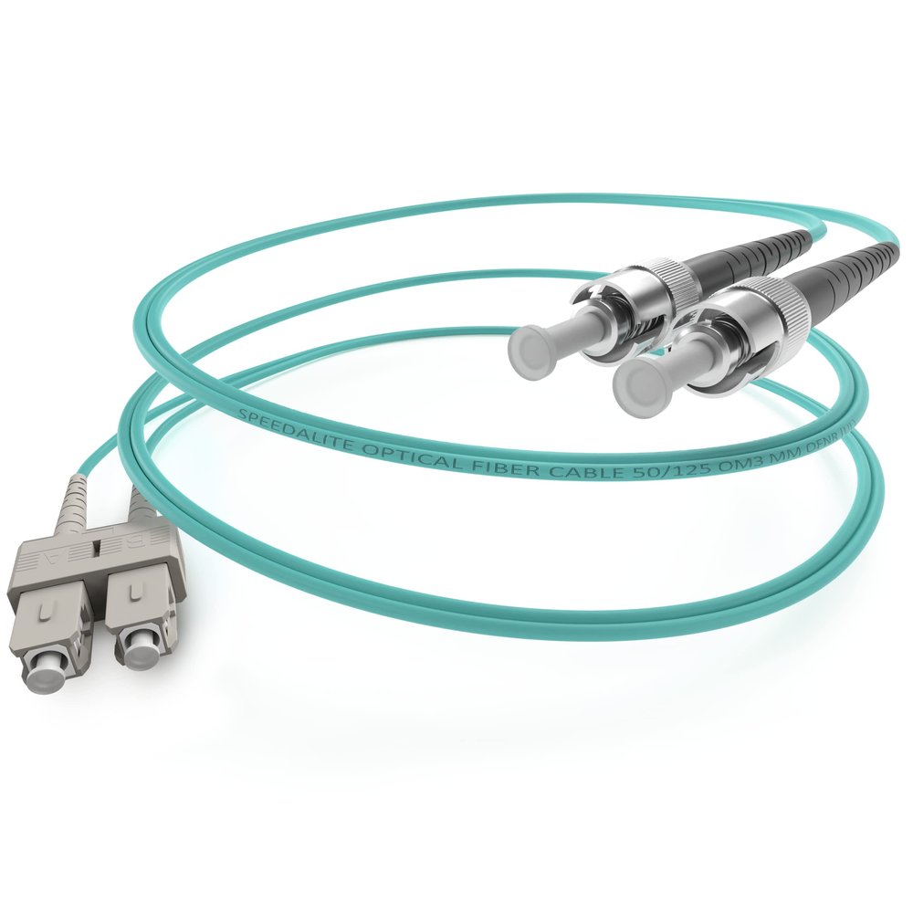SpeedaLite 2M SC to ST Fiber Patch Cable OM3 Multimode Duplex 10Gig OFNR, 2 Meter