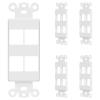 ENERLITES 4-Port Keystone RJ45 Wall Plate Adapter, Multimedia Insert for Decorator Wall Plate, Cat7 Cat6 Cat5 Compatible, for Voice/Data & Audio/Video Multimedia Modules, 6264-W-5PCS, White, 5 pack view 1