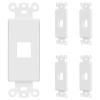 ENERLITES 1-Port Keystone RJ45 Wall Plate Adapter, Multimedia Insert for Decorator Wall Plate, Cat7 Cat6 Cat5 Compatible, for Voice/Data & Audio/Video Multimedia Modules, 6261-W-5PCS, White, 5 pack view 1