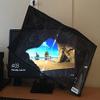 Comp Bind Technology Cover Compatible with LCD 24'' Monitor, (Center Cutout for Monitor Swing arm) Front Clear Transparent, Marine Black Anti-Static Cover Dimensions 23.25''W x 2.25''D x 15''H view 2