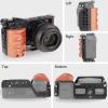 Leftfoto Upgrade Metal Cage with Wood Handle for Sony Alpha ZV-E10 Video Shooting Accessories, Cold Shoe Mic/Light Extension Video Cage Filming Vlog Camera Kit view 3