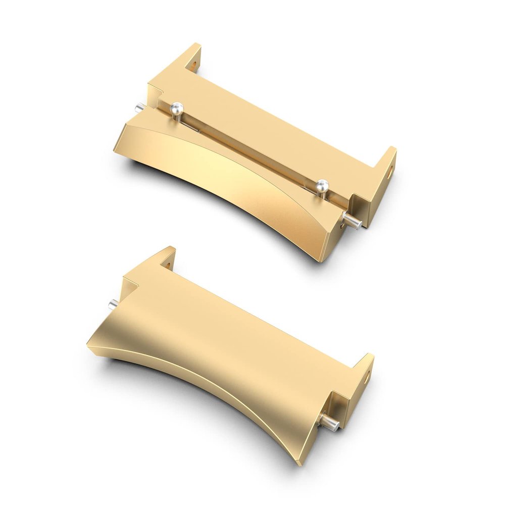 ECSEM Watch Strap Connector Stainless Steel Adapter Compatible with Galaxy Watch 4 40MM 44MM Metal Connection Adapter Connection Watch Band (Gold)