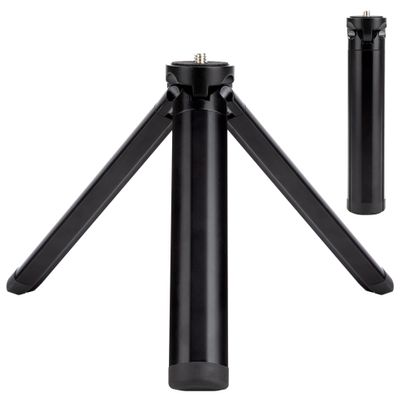 QIMEI-SHOP Mini Tripod Stand - Portable Travel Tripod for Smartphone, GoPro, Webcam & Camcorder - Black