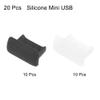 uxcell 20pcs Silicone Mini USB Cap Port Cover Anti Dust Protector 7mmx2mm Black Clear view 2