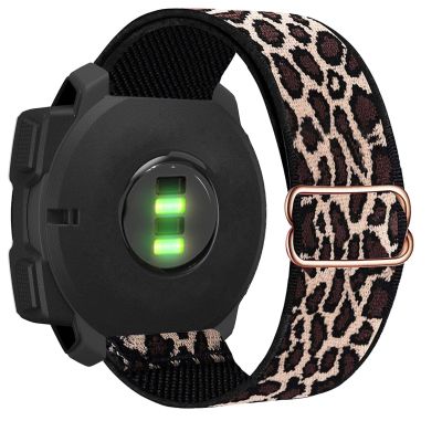 Abanen 22mm Elastic Watch Bands for Garmin Instinct 3 45mm / Instinct 2 Solar, Soft Stretchy Nylon Ultra-light Wristband Strap for Instinct E 45mm / Crossover Solar (Leopard)