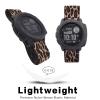 Abanen 22mm Elastic Watch Bands for Garmin Instinct 3 45mm / Instinct 2 Solar, Soft Stretchy Nylon Ultra-light Wristband Strap for Instinct E 45mm / Crossover Solar (Leopard) view 2