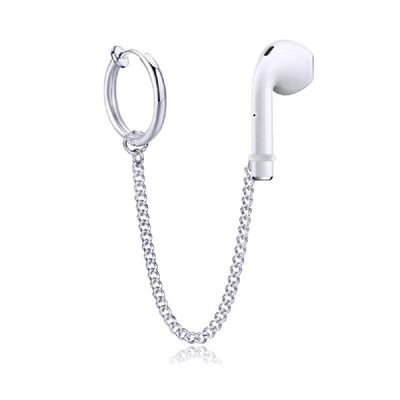 1 Pair Creative Earring Strap Wireless Earphone Holder Connector Unisex Anti-Lost Stainless Steel Earring-Style 8#