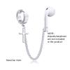 1 Pair Creative Earring Strap Wireless Earphone Holder Connector Unisex Anti-Lost Stainless Steel Earring-Style 3# view 2