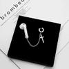 1 Pair Creative Earring Strap Wireless Earphone Holder Connector Unisex Anti-Lost Stainless Steel Earring-Style 3# view 3