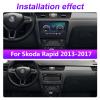 WXFN Car Radio Multimedia MP5 Player for Skoda Rapid 2013-2017 Car Audio with FM Rear View Camera Carplay 9 Inch HD Touch Screen Car Stereo Support Mirror Link/SWC/1080P Video,6+128g view 2