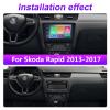 WXFN Car Radio Multimedia MP5 Player for Skoda Rapid 2013-2017 Car Audio with FM Rear View Camera Carplay 9 Inch HD Touch Screen Car Stereo Support Mirror Link/SWC/1080P Video,1+16g view 2