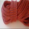 9/16 x 100 ft. Double Braid-Yacht Braid Polyester Rope Hank. Purple/ Orange Herringbone. view 1