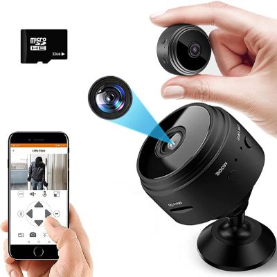 QINKEWUYU Security Camera Hidden Cameras with Audio Live Feed WiFi APP Remote Viewing, Spy Wireless Nanny Small Mini Tiny Monitor Surveillance Cam for Home Car Indoor Outdoor(with 32G Card)