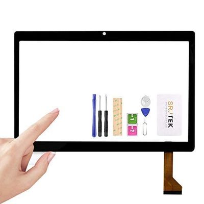 for 10.1'' Inch Zonko K105 Tablet PC Front Outter Touch Screen Panel Digitizer Sensor Glass Replacement Phablet Multitouch (Smaller Size Middle Hole Black)