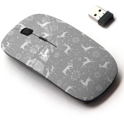 2.4G Wireless Mouse with Cute Pattern Design for All Laptops and Desktops with Nano Receiver - Beautiful Christmas Gorgeous