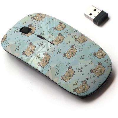 2.4G Wireless Mouse with Cute Pattern Design for All Laptops and Desktops with Nano Receiver - Bear forset