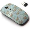 2.4G Wireless Mouse with Cute Pattern Design for All Laptops and Desktops with Nano Receiver - Bear forset view 1