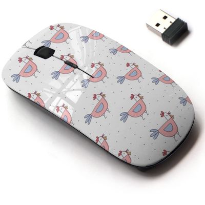 2.4G Wireless Mouse with Cute Pattern Design for All Laptops and Desktops with Nano Receiver - Cartoon Rooster