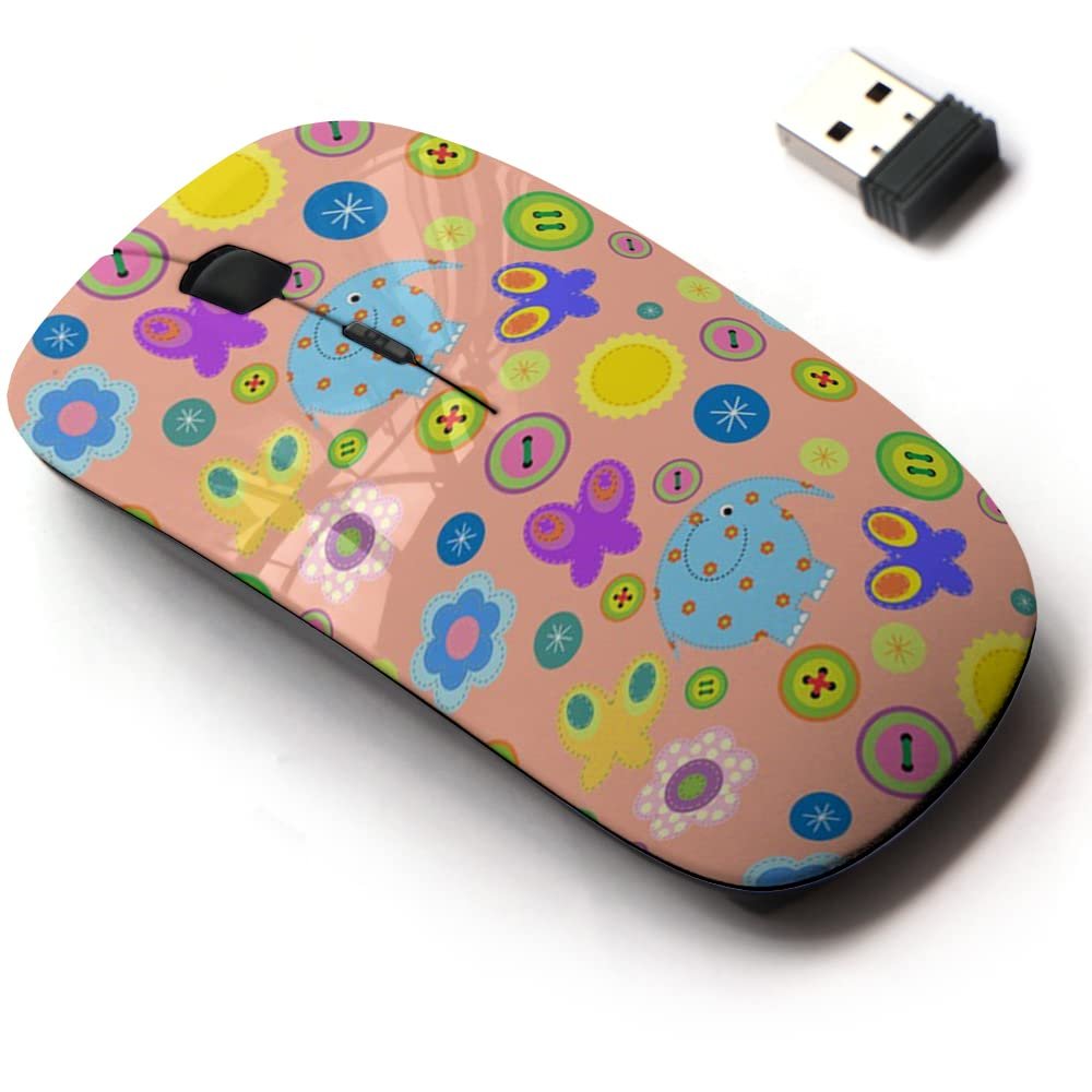 2.4G Wireless Mouse with Cute Pattern Design for All Laptops and Desktops with Nano Receiver - Childrens Crafts