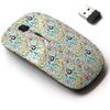 2.4G Wireless Mouse with Cute Pattern Design for All Laptops and Desktops with Nano Receiver - Bright Cute Panda Bear view 1