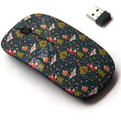 2.4G Wireless Mouse with Cute Pattern Design for All Laptops and Desktops with Nano Receiver - Forest Hand Drawn